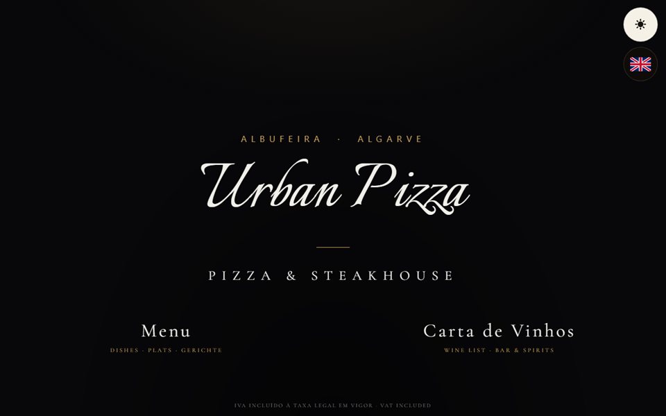 App de menu da Urban Pizza